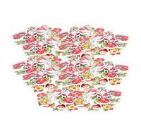 Zerodis Mélange de Boutons de Noël, 200 Pièces, Accessoires en Bois à Dos Plat pour l'artisanat de Bricolage