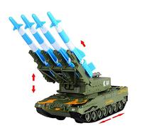 Zerodis Modèle de Char Miniature Tank Militaire Véhicule de Combat Militaire de Collection Modèle Voiture de Lancement de Missile de Défense Aérienne Simulation Jouet Décor Salon Cadeau Enfants 3 Ans
