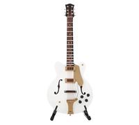 Zerodis Modèle de Guitare Miniature en Bois, Réplique Artisanale d'ornement Musical pour Accessoires de Maison de Poupée, Affichage de Décoration de Maison