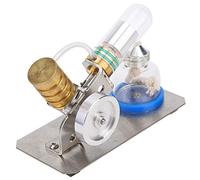 Zerodis Modèle de Moteur Stirling de Type V, Moteur à Combustion Externe, Expérience Physique, Kit de Jouets éducatifs avec Lampe à Alcool pour l'enseignement en Classe, Modèle de Bateau