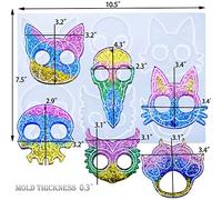 Zerodis Moule de Porte-clés à Jointures, Moule de Moulage époxy en Silicone pour l'art en Résine, Créer 6 Porte-clés Uniques pour l'artisanat et les Cadeaux (Transparent)