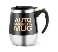 Zerodis Mug Isotherme Self Stirring Voyage Inox Tasse Café Agitation Magnétique Automatique Sans Fuites d'Eau, Amusé à Mélanger Chocolat Thé Lait pour Petit Déjeuner(Black)