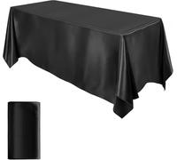 Zerodis Nappe de table rectangulaire lavable résistante aux taches pour banquet, fête de mariage (noir) 147,3 x 320 cm