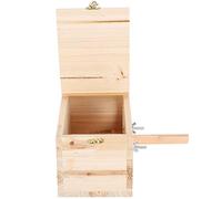 Zerodis Nichoir en Bois pour Perroquets, Nichoir avec Perchoir pour Perruches et Petits Animaux de Compagnie, 25x13x13CM