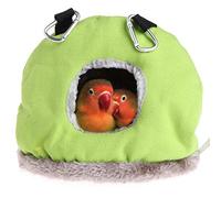 Zerodis Nid d'oiseau en Peluche Douce, Hamac Suspendu Confortable pour Perruches et Perroquets Gris Africains, Accessoire de Cage Confortable de 7,08 à 8,26 Pouces (Green)