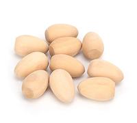 Zerodis Oeufs en Bois, œufs Artisanaux à Peindre à Surface Lisse pour la Décoration de Pâques, avec Un Matériau Léger et Durable Non Toxique pour la Photographie et Le Jeu de Simulation (S)