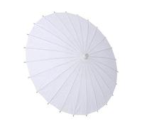 Zerodis Ombrelle chinoise blanche 42cm fait main | Ombrelle chinoise blanche 42cm, faite à la main en tissu, ombrelle de mariée décorative, pour danse et photographie