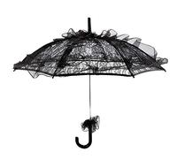 Zerodis Ombrelle Mariage en Dentelle Fait à la Main - Parasol Mariee pour Accessoire Décoration et Photographie de Mariage Noir