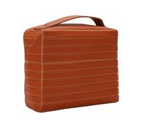 Zerodis Organisateur Cosmétique de Trousse de Maquillage en PU de Grande capacité avec Un Design 3D rayé pour Les Voyages et Les Déplacements (Brun Clair)