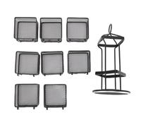 Zerodis Organisateur de Sachets de thé Support de Rangement pour Sachets de thé Caddy pour de Carrousel Rotatif à 2 Niveaux avec 8 Paniers Amovibles pour Comptoir de Cuisine, (8 paniers)