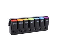 Zerodis Organisateur de Tablette Hebdomadaire, étui 7 Jours avec Indicateur, Conception Détachable pour la Maison et les Voyages, 20x7,5x4,5 Cm, Matériau ABS Sûr (BLACK)