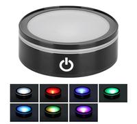 Zerodis Ornements Support en Cristal à Commande Tactile avec Modes Multicolores et Double Puissance pour l'affichage de Bijoux et d'art 3D Base d'affichage LED Artistique