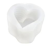Zerodis Outils d'artisanat Moulage de Bougies en Forme de Cœur Rotatif avec Superposition Rotative pour Bougies 3D, Gâteaux, Chocolats avec Silicone Flexible à Dégagement Facile pour la Cuisson de