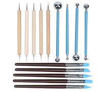 Zerodis Outils de Poterie 14 Pièces, Stylo à Rainurer en Silicone, Stylo Foret Double Face, Idéal pour la Sculpture et la Texturation de l'argile