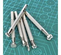 Zerodis Outils d'estampage du Cuir, Ensemble de Six Poinçons Spécialisés pour l'artisanat du Cuir avec des Formes et des Motifs Uniques, Idéal pour les Artisans et les Amateurs (acier allié)