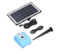 Zerodis Oxygénateur à énergie Solaire, Laiton et Plastique, Double Source d'Alimentation à Faible Bruit avec Alimentation en Air Intermittente Continue pour Aquariums et étangs