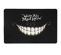 Zerodis Paillasson Drôle We're All Mad Here - Tapis de Porte Antidérapant en Caoutchouc Lavable pour Intérieur/Extérieur, Entrée, Cuisine, Salle de Bain, 40x60 cm