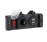 Zerodis Panneau de Commutation, Prise Combinée de Contrôle d'alimentation PC 12 V avec Disjoncteur, Double USB et Allume-cigare, Lumière Rouge IP66 pour Utilisation de Tableau de Bord de Voiture,