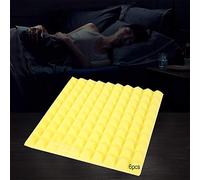 Zerodis Panneaux Acoustiques en Mousse Insonorisée Pyramidale, 6 Pièces, Mousse Insonorisante pour Studio Home Cinéma avec Réduction du Bruit Légère et Ignifuge (Modèle ordinaire jaune (50*50*5CM)