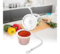 Zerodis Passoire de Rangement de Cuisine et Boule d'assaisonnement avec Chaîne Infuseur à Herbes Durable et Efficace pour le thé et la Soupe Outil de Cuisine pour la à Domicile Thé en Acier (S)