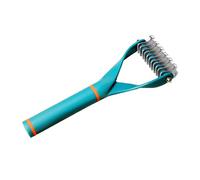 Zerodis Peigne Râteau pour Sous-poil pour Chien, Brosse de Démêlage à 2 Faces avec Vis de Fixation et Poignée Antidérapante pour Chats et Chiens, Dents Clairsemées et Denses (L)