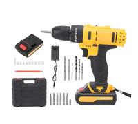 Zerodis Perceuse sans Fil 21 V, Kit de Tournevis électrique avec 2 Piles, Lampe de Travail LED, Couple Maximum de 35 N.m, 2 Vitesses Réglables, 1280 Tr/min pour le Perçage du Métal, du (Prise UE)