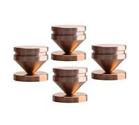 Zerodis Pieds D'isolation de Platine Tournante Amortisseurs de Vibrations | Embouts en Alliage de Cuivre, Carrelage en Bois Dur de 23mm de Hauteur, Lecteurs CD DVD, équipement Audio à Double Adhésif