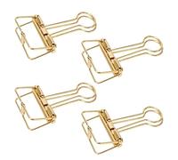 Zerodis Pinces à Reliure 50 Pièces, Pinces à Papier en Métal avec une Forte Force de Serrage pour le Bureau, l'école et la Maison (GOLD)