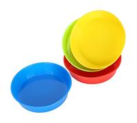 Zerodis Plateau de Peinture de Palette en Plastique pour Enfants, Ensemble d'artisanat Rond Durable de 11.2cm adapté aux Jeunes Artistes 4 Pièces