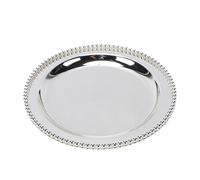 Zerodis Plateau de Service en Argent, Plateau D'apéritif Décoratif Réutilisable, Plaque Métallique Ronde Vintage élégante, en Argent, Présentoir de Bijoux de vanité de Cup