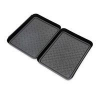 Zerodis Plateaux de Démarrage pour une Utilisation Intérieure et Extérieure, Tapis de Séchage Multi-usages Imperméable pour Chaussures et Animaux de Compagnie, Lot de 3 (Ensemble 3 pièces noir)