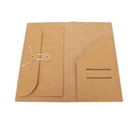Zerodis Pochette à élastique Kraft, 11x21 Cm, Enveloppe à Double Poche pour Carnets et Souvenirs (Norme 2 en 1)
