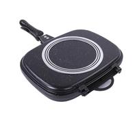 Zerodis Poêle à Griller Double Face Poêle Réversible avec Système de Verrouillage Magnétique 4000Gs pour la Cuisson Intérieure et Extérieure de Steaks de Poulet et de Poisson (carré)