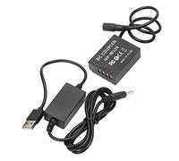 Zerodis Poignées de Batteries Adaptateur d'alimentation en Plastique avec Câble USB pour Appareils Photo Alimentation Continue pour Une Utilisation Prolongée Batterie Factice de Coupleur CC