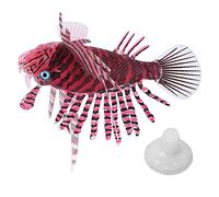 Zerodis Poisson artificiel réaliste en silicone avec ventouse pour aquarium (rouge et noir)