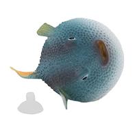 Zerodis Poisson-Globe D'aquarium, Poisson Flottant Lumineux en Caoutchouc avec Ventouse, pour la Décoration D'aquarium (Blue)