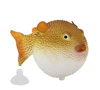 Zerodis Poisson-Globe D'aquarium, Poisson Flottant Lumineux en Caoutchouc avec Ventouse, pour la Décoration D'aquarium (Orange)