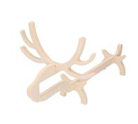 Zerodis Porte-Bouteilles de Vin en Bois Massif en Forme de Cerf, Décoration de Bar, pour la Cuisine, la Salle à Manger, Les Fêtes (Couleur de Bois en Forme de cerf)