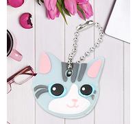 Zerodis Porte-clés Chat Drôle Gris Clair, Matériau PVC, Design Mignon, Multifonctionnel pour Femmes et Filles, Accessoires Quotidiens