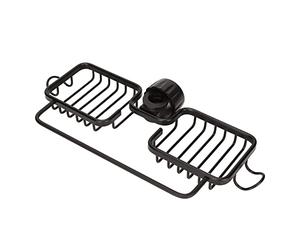 Zerodis Porte-éponge pour Robinet, Organisateur de Robinet D'évier de Cuisine, Support Suspendu avec Panier en Aluminium et Plastique pour éponge, Savon, Torchons et Produits de n (Black)