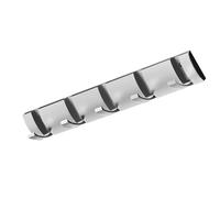 Zerodis Porte-manteau Pliant en Aluminium Space avec 5 Crochets Cachés, Conception Murale pour Couloirs et Salles de Bains (SILVER)