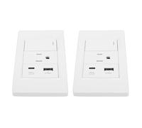 Zerodis Prise de Terre, Prise Murale avec Interrupteur, Accessoires D'installation pour le Chargement D'appareils de Bureau à Domicile, 2 Pièces 15A 3 Broches USB-C 2.1A (Prise américaine)