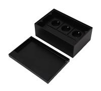 Zerodis Prise Encastrée au Sol, Kit de Boîte de Prise Intégrée en Acier Inoxydable avec 3 Prises à Deux Broches 4 KW PC Ignifuge étanche, pour Bureau à Domicile, Hôtel, école Commerciale