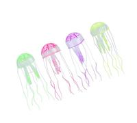 Zerodis Purple Rose Vert Jaune 4pcs Simulation Méduse Décoration Fluorescente Flottante pour Le Paysage de la Pêche