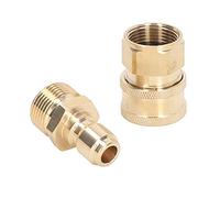 Zerodis Raccords à Connexion Rapide pour Rondelle, Adaptateur en Laiton Haute Pression en Acier Inoxydable avec Kit de Robinet à Bille 5000 PSI pour Raccords de Pompe à Tuyau et de Tuyaux d'eau (#12)