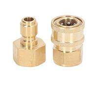 Zerodis Raccords à Connexion Rapide pour Rondelle, Adaptateur en Laiton Haute Pression en Acier Inoxydable avec Kit de Robinet à Bille 5000 PSI pour Raccords de Pompe à Tuyau et de Tuyaux d'eau (#17)