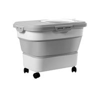 Zerodis Récipient de Stockage de Nourriture pour Chien, Seau Hermétique Pliable avec Roue Roulante, Récipient de Riz de 19l pour Aliments et Céréales pour Animaux de Compagnie (seau pliant)