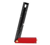Zerodis Règle de Mesure Multi-Angle 300 Mm Carré de Charpentier en Alliage D'aluminium Carré à Angle Droit Pliable en Forme de L avec Réglage à 15 Degrés Rotation à 330 Degrés Goupille