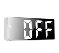 Zerodis Réveil Miroir Numérique LED, Horloge électronique avec Activation Vocale, Affichage Double Puissance, Heure, Date, Température, Convient pour Chambre à Coucher, Bureau