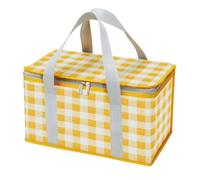 Zerodis Sac à Déjeuner de Pique-Nique de Grande capacité en Tissu Oxford Durable, Fournitures de Barbecue, Sac Isotherme isolé pour Le Camping et Les Activités de Plein Air (Jaune et Blanc)